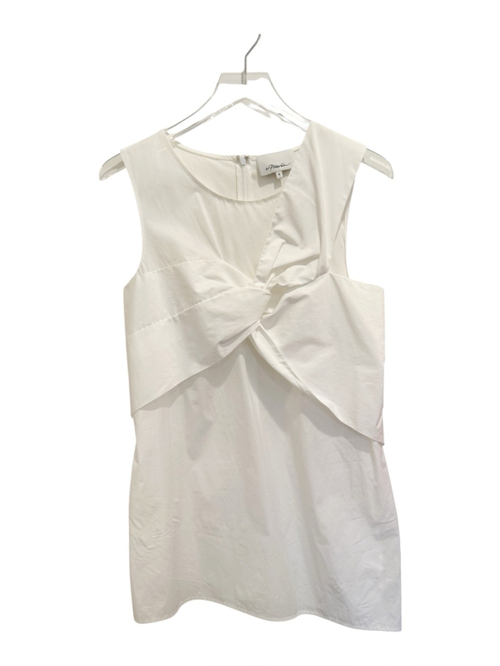3.1 PHILLIP LIM White Twist Front Sleeveless Tunic Top size 8